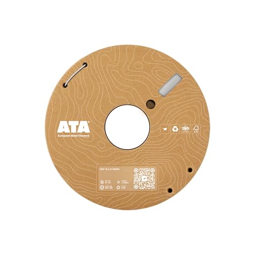 ATA® Premium PLA 2.0 Filament, European Made, 1.75mm 3D Drucker Filament, 1 KG Spool, ≤0.03mm Max Tolerance backed by 3-Axis Laser Precision (Weiß, 1kg) von ATA