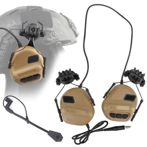 ATAIRSOFT Airsoft Mikrofon Headset für Airsoft Helm Tactical Headset Kopfhörer mit Mikrofon Wasserdicht Outdoor Paintball Militär Ausrüstung Tactical Gear Zubehör von ATAIRSOFT
