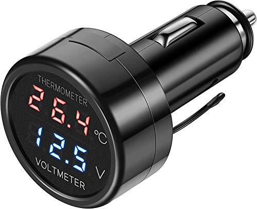 ATEC Multimeter für Zigarettenanzünder, ideal für Auto, Motorrad, Boot und LKW (2 in 1 Volt/Temp) von ATEC by Carboni Christian