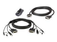 ATEN 1,8 M USB DVI-D Dual-Link Dual Display Secure KVM Kabel-Set, 1,8 m, DVI-D, Schwarz, USB Type-A/3.5mm/DVI-D, USB Type-B/3.5mm/DVI-D, Männlich von ATEN Technology