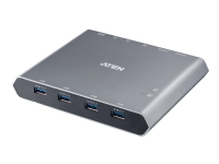 ATEN 2-Port 4K DisplayPort USB-C KVM Dock Switch mit Power Pass-Through, 3840 x 2160 Pixel, 4K Ultra HD, Silber von ATEN Technology