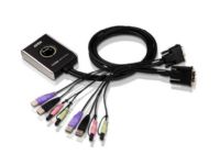 ATEN 2-Port USB DVI/Audiokabel KVM Switch mit Remote-Port-Wähler, 1920 x 1200 Pixel, WUXGA, 1,9 W, Schwarz von ATEN Technology