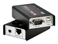 ATEN USB-VGA-Cat-5-Mini-KVM-Extender (1280 x 1024 bei 100 m), Sender und Empfänger, Kabelgebunden, 100 m, Cat5, 1920 x 1200 Pixel, Schwarz von ATEN Technology