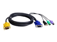 ATEN PS/2-USB-KVM-Kabel, 1,8 m, 1,8 m, PS/2, PS/2, VGA, Schwarz, HDB-15, 2 x PS/2, USB A von ATEN Technology