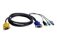 Aten PS/2-USB-KVM-Kabel, 3 m, 3 m, PS/2, PS/2, VGA, Schwarz, 2 x PS/2, USB A, HDB-15 von ATEN Technology