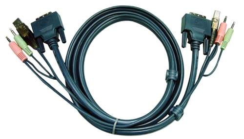ATEN 2L-7D02U KVM Kabel DVI-D (Single Link), USB, Audio, schwarz, 1,8 m von ATEN