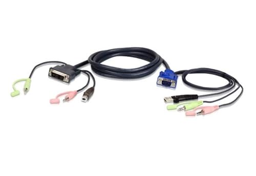 ATEN 2L-7DX2U KVM-Kabel VGA zu DVI 1,8m, schwarz, 1,8 m von ATEN