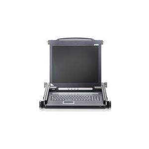 ATEN Arbeitskonsole 43 cm (17") ( TFT Konsole, Rackmaster ), PS/2 und USB, deutsches Layout Tastatur mit 43,20cm (17") LCD-Bildschirm zum Einbau im 48,30cm (19") Schrank von ATEN