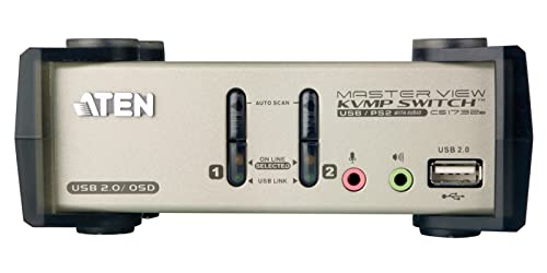 ATEN CS1732B 2-Port KVM Umschalter (PS/2, Audio, USB), 14016315 von ATEN