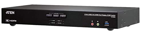 ATEN CS1842 2-Port True 4K HDMI Dual-View KVM Switch mit Audio & USB 3.0Hub, schwarz ATEN CS1842 2-Port True 4K HDMI Dual-View KVM Switch mit Audio & USB 3.0Hub, schwarz von ATEN