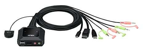 ATEN CS52DP 2-Port USB-C DP Hybrid Kabel KVM Switch von ATEN