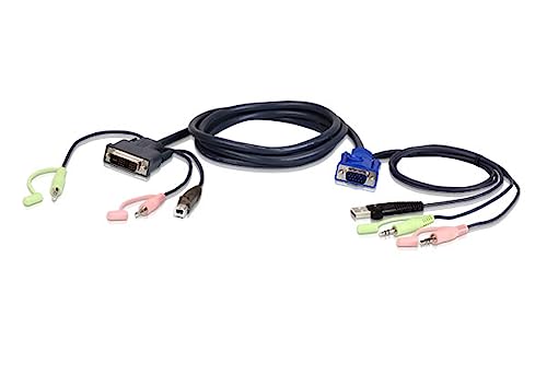 Aten 2L-7DX3U KVM-Kabel VGA zu DVI 3m, schwarz, 3 m von ATEN