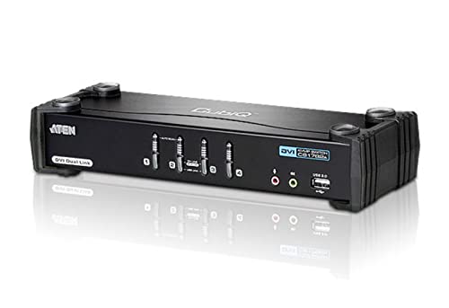 Aten CubiQ CS1784A 4-fach KVM Umschalter (DVI, USB 2.0, 2.1 Audio) von ATEN