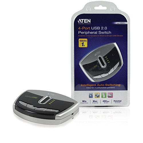 Aten US421A USB 2.0 Sharing Switch, 4-Fach Silber/schwarz von ATEN