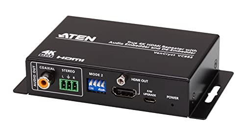 Aten VC882 True 4K HDMI Repeater mit Audio Embedder und De-Embedder von Aten