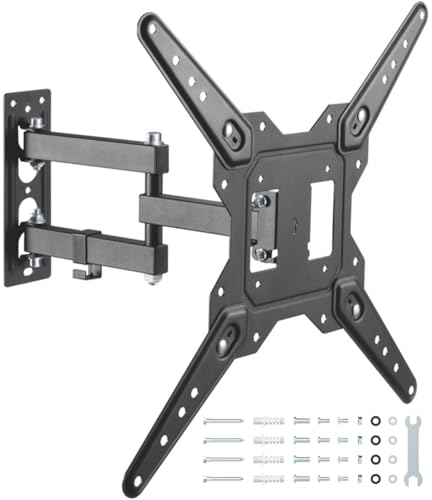 TV Wandhalterung für 26-55 Zoll Bildschirme VESA 100x100 bis 400x400mm Schwenkbare Neigbare und Ausfahren für LED, OLED, Flach & Curved Wandhalter Fernsehers - Max Last 35 kg von ATHLETIC