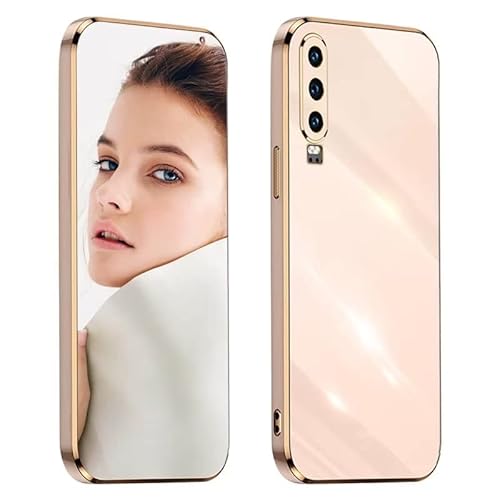 ATISIJIE Hülle für Huawei P30 Handyhülle Original, Ultradünn Galvanisiertes Weiches Kieselgel Kratzfeste TPU Handyhülle, Einfaches Stilvoll Shiny Schutzhülle Cover Case Rosa von ATISIJIE