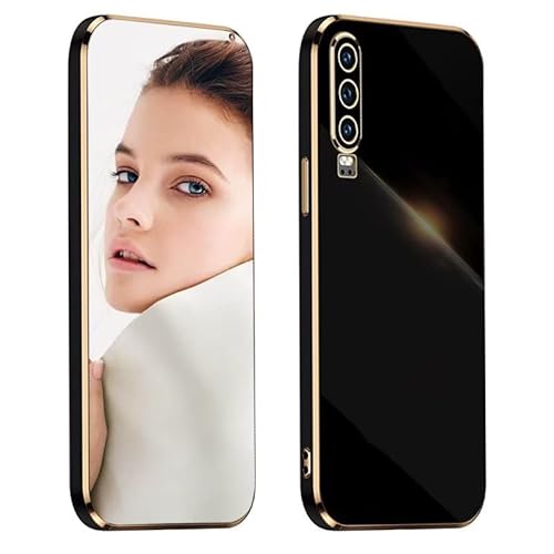 ATISIJIE Hülle für Huawei P30 Handyhülle Original, Ultradünn Galvanisiertes Weiches Kieselgel Kratzfeste TPU Handyhülle, Einfaches Stilvoll Shiny Schutzhülle Cover Case Schwarz von ATISIJIE