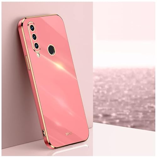ATISIJIE Hülle für Huawei P30 Lite Handyhülle Silikon, Schutzhülle Golden Galvanisierrahmen Dünne Weiche TPU Soft Stoßfest Case Cover Bumper Rot von ATISIJIE