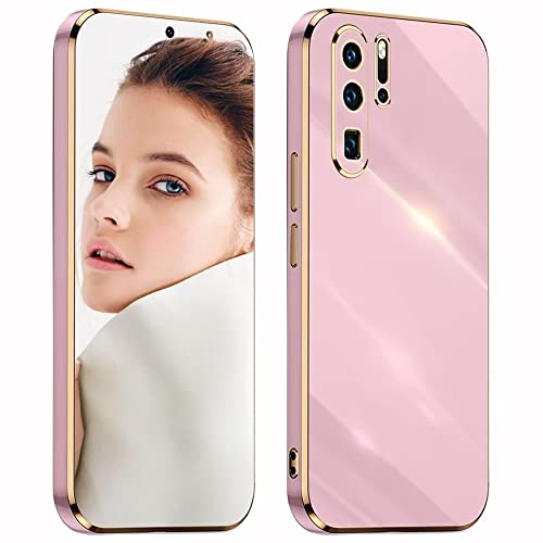 ATISIJIE Hülle für Huawei P30 Pro Handyhülle Original, Ultradünn Galvanisiertes Weiches Kieselgel Kratzfeste TPU Handyhülle, Einfaches Stilvoll Shiny Schutzhülle Cover Case Violett von ATISIJIE