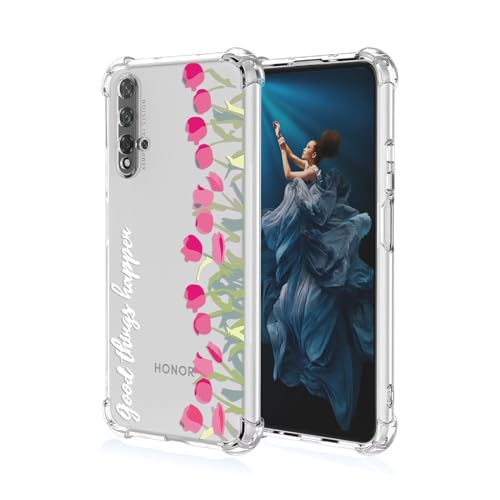 ATISIJIE Hülle für Huawei nova 5T,Hülle Frau Mädchen Blumen Muster Design Transparent Flexible TPU Kratzfest Case Coverr-A13 von ATISIJIE
