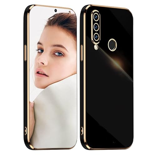 ATISIJIE Hülle für Samsung Galaxy A20S Handyhülle Original, Ultradünn Galvanisiertes Weiches Kieselgel Kratzfeste TPU Handyhülle, Einfaches Stilvoll Shiny Schutzhülle Cover Case Schwarz von ATISIJIE