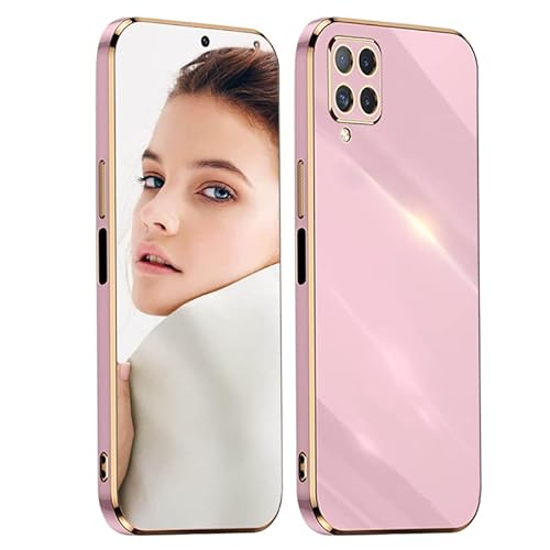 ATISIJIE Hülle für Samsung Galaxy A22 4G/M32 4G Handyhülle Original, Ultradünn Galvanisiertes Weiches Kieselgel Kratzfeste TPU Handyhülle, Einfaches Stilvoll Shiny Schutzhülle Cover Case Violett von ATISIJIE