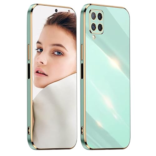 ATISIJIE Hülle für Samsung Galaxy A22 4G/M32 4G Handyhülle Original, Ultradünn Galvanisiertes Weiches Kieselgel Kratzfeste TPU Handyhülle, Einfaches Stilvoll Shiny Schutzhülle Cover Case Grün von ATISIJIE