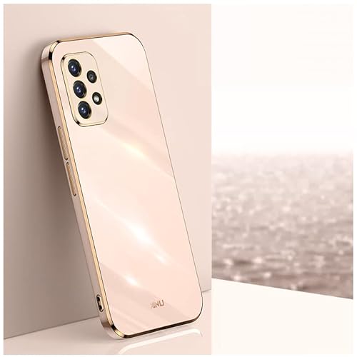 ATISIJIE Hülle für Samsung Galaxy A32 4G Handyhülle Silikon, Schutzhülle Golden Galvanisierrahmen Dünne Weiche TPU Soft Stoßfest Case Cover Bumper Rosa von ATISIJIE