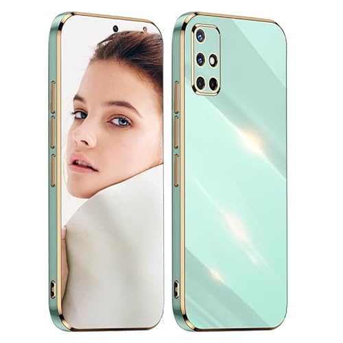 ATISIJIE Hülle für Samsung Galaxy A51 Handyhülle Original, Ultradünn Galvanisiertes Weiches Kieselgel Kratzfeste TPU Handyhülle, Einfaches Stilvoll Shiny Schutzhülle Cover Case Grün von ATISIJIE