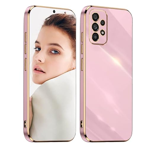 ATISIJIE Hülle für Samsung Galaxy A53 5G Handyhülle Original, Ultradünn Galvanisiertes Weiches Kieselgel Kratzfeste TPU Handyhülle, Einfaches Stilvoll Shiny Schutzhülle Cover Case Violett von ATISIJIE