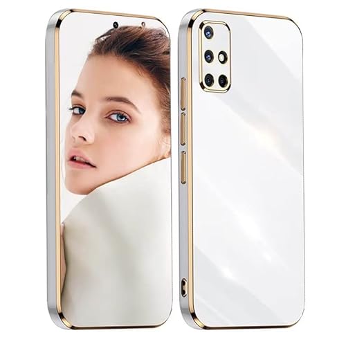 ATISIJIE Hülle für Samsung Galaxy A71 Handyhülle Original, Ultradünn Galvanisiertes Weiches Kieselgel Kratzfeste TPU Handyhülle, Einfaches Stilvoll Shiny Schutzhülle Cover Case Weiß von ATISIJIE