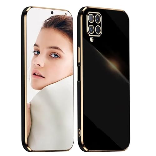 ATISIJIE Hülle für Samsung Galaxy M53 5G Handyhülle Original, Ultradünn Galvanisiertes Weiches Kieselgel Kratzfeste TPU Handyhülle, Einfaches Stilvoll Shiny Schutzhülle Cover Case Schwarz von ATISIJIE