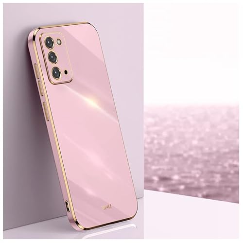 ATISIJIE Hülle für Samsung Galaxy Note 20 Handyhülle Silikon, Schutzhülle Golden Galvanisierrahmen Dünne Weiche TPU Soft Stoßfest Case Cover Bumper Violett von ATISIJIE