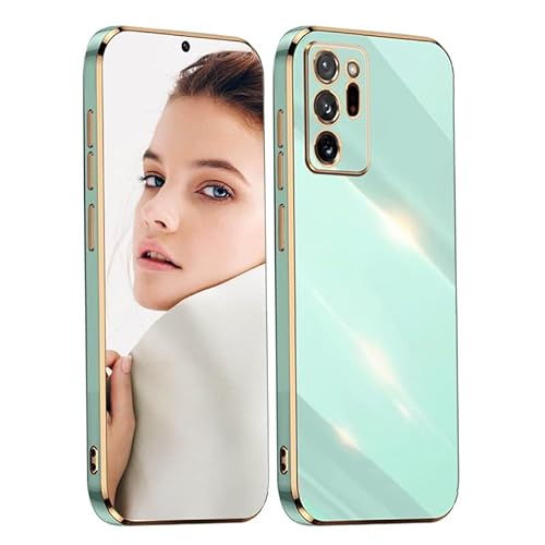 ATISIJIE Hülle für Samsung Galaxy Note 20 Ultra 5G Handyhülle Original, Ultradünn Galvanisiertes Weiches Kieselgel Kratzfeste TPU Handyhülle, Einfaches Stilvoll Shiny Schutzhülle Cover Case Grün von ATISIJIE