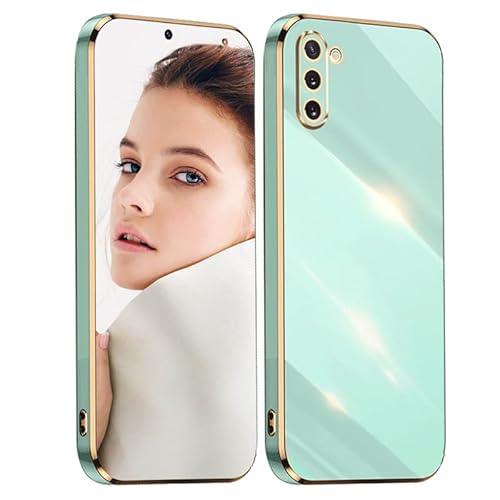 ATISIJIE Hülle für Samsung Galaxy Note10 Handyhülle Original, Ultradünn Galvanisiertes Weiches Kieselgel Kratzfeste TPU Handyhülle, Einfaches Stilvoll Shiny Schutzhülle Cover Case Grün von ATISIJIE