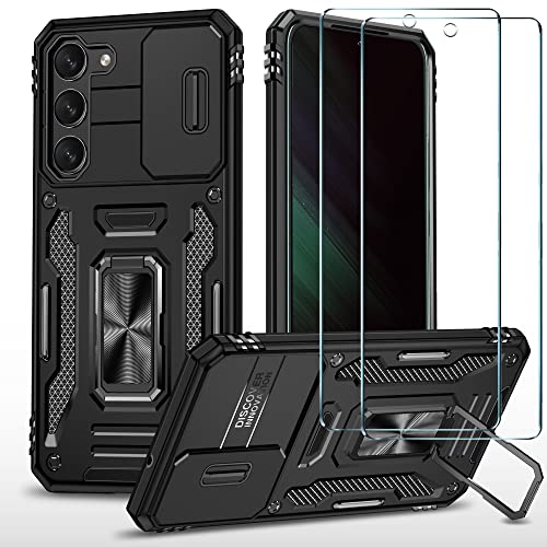 ATISIJIE Hülle für Samsung Galaxy S23 Handyhülle mit 2 pcs Schutzfolie, Ringhalter Ständer Case Kamera Klappe Cover Militärische Rüstung Kantenschutz Handyhülle Handy Hüllen für Samsung S23 Schwarz ATISIJIE Hülle für Samsung Galaxy S23 Handyhülle mit 2 pcs Schutzfolie, Ringhalter Ständer Case Kamera Klappe Cover Militärische Rüstung Kantenschutz Handyhülle Handy Hüllen für Samsung S23 Schwarz von ATISIJIE
