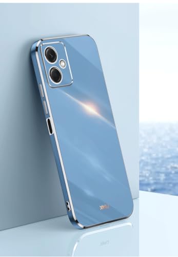 ATISIJIE Hülle für XiaoMi 13T /13T Pro Handyhülle Silikon, Schutzhülle Golden Galvanisierrahmen Dünne Weiche TPU Soft Stoßfest Case Cover Bumper Blau von ATISIJIE