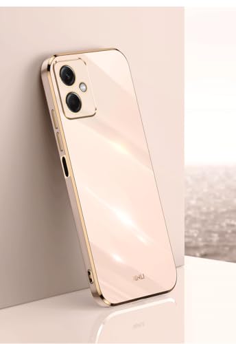 ATISIJIE Hülle für XiaoMi 13T /13T Pro Handyhülle Silikon, Schutzhülle Golden Galvanisierrahmen Dünne Weiche TPU Soft Stoßfest Case Cover Bumper Rosa von ATISIJIE