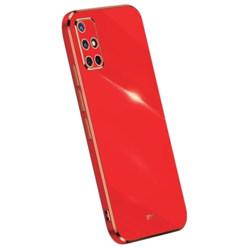 ATISIJIE Hülle für Xiaomi Poco X3 GT/Redmi Note 10 Pro 5G Handyhülle Silikon, Schutzhülle Golden Galvanisierrahmen Dünne Weiche TPU Soft Stoßfest Case Cover Bumper Rot von ATISIJIE
