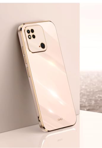 ATISIJIE Hülle für Xiaomi Redmi A2 Handyhülle Silikon, Schutzhülle Golden Galvanisierrahmen Dünne Weiche TPU Soft Stoßfest Case Cover Bumper Rosa von ATISIJIE
