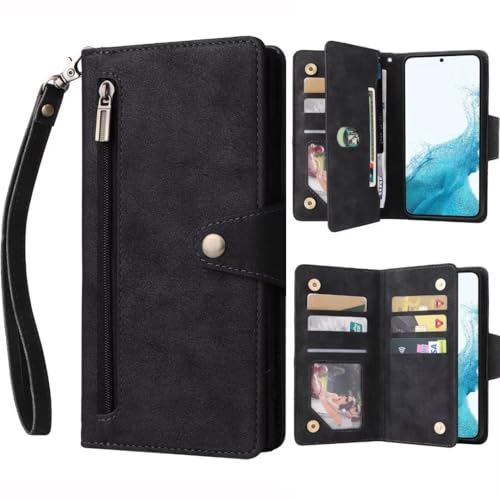 ATISIJIE Hülle klappbar für Samsung Galaxy A54 5G Handyhülle, Leder Hülle mit Kartenfächer Reißverschluss Geldbörse Trageband Schutzhülle, Magnetic Flip Wallet klapphülle Handytasche Schwarz ATISIJIE Hülle klappbar für Samsung Galaxy A54 5G Handyhülle, Leder Hülle mit Kartenfächer Reißverschluss Geldbörse Trageband Schutzhülle, Magnetic Flip Wallet klapphülle Handytasche Schwarz von ATISIJIE