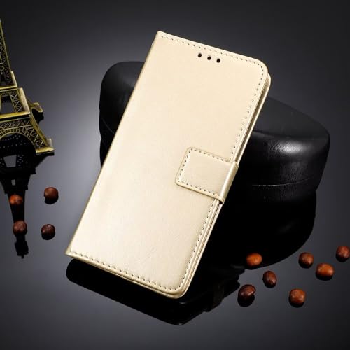 ATISIJIE Leder Handyhülle hülle für Huawei Mate X2 Case,Premium Leder Flip Klappbare Stoßfeste Mit Kartenfächern und Halterung Hülle für Huawei Mate X2-Golden von ATISIJIE