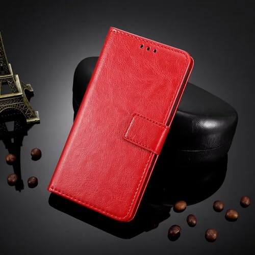 ATISIJIE Leder Handyhülle hülle für Huawei Nova 11PRO Case,Premium Leder Flip Klappbare Stoßfeste Mit Kartenfächern und Halterung Hülle für Huawei Nova 11PRO-Rot von ATISIJIE