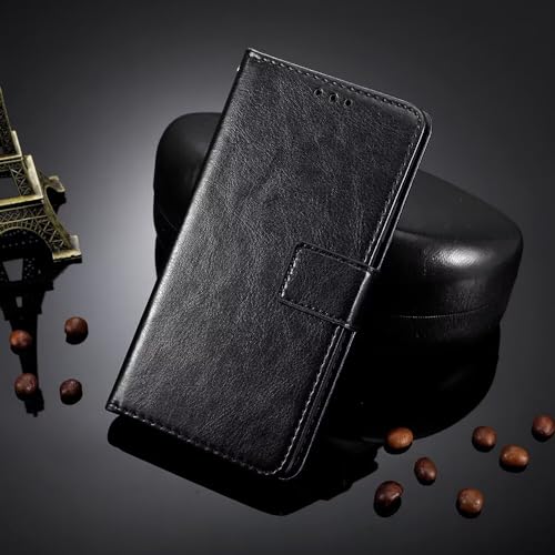ATISIJIE Leder Handyhülle hülle für XiaoMi 13 Case,Premium Leder Flip Klappbare Stoßfeste Mit Kartenfächern und Halterung Hülle für XiaoMi 13-Schwarz von ATISIJIE