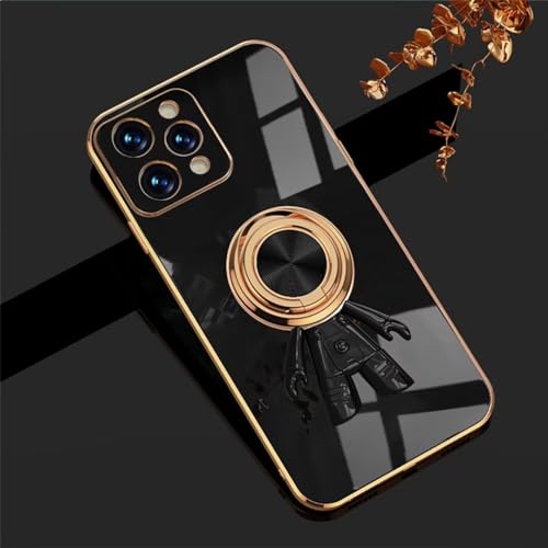 ATISIJIE für iPhone 15 Pro 6.1 Hülle,mit 360 Grad Ring Halter Schock Stoßfester Stoßfänger Schutzhülle mit Astronaut Cartoon Cover Hülle-Schwarz ATISIJIE für iPhone 15 Pro 6.1 Hülle,mit 360 Grad Ring Halter Schock Stoßfester Stoßfänger Schutzhülle mit Astronaut Cartoon Cover Hülle-Schwarz von ATISIJIE