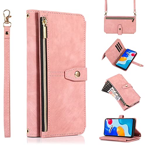 ATISIJIE YUMIER Hülle für Xiaomi 12 Lite,Premium PU/TPU Flip Wallet Tasche mit Ständer[Kartenfach][Magnetverschluss] Lederhülle Handyhülle Schutzhülle Rosa von ATISIJIE
