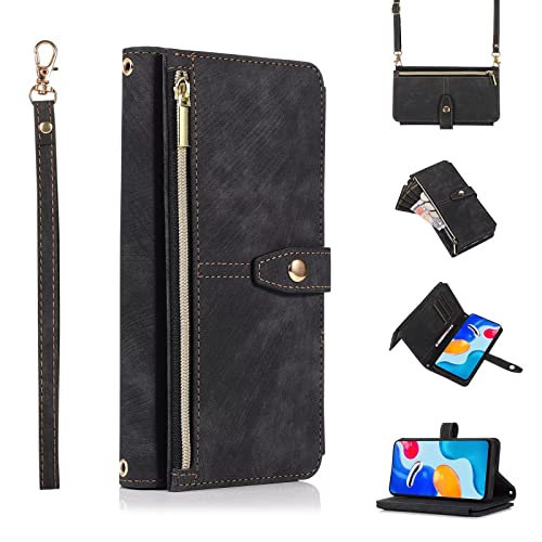 YUMIER Hülle für iPhone 12 Mini 5.4",Premium PU/TPU Flip Wallet Tasche mit Ständer[Kartenfach][Magnetverschluss] Lederhülle Handyhülle Schutzhülle Schwarz von ATISIJIE