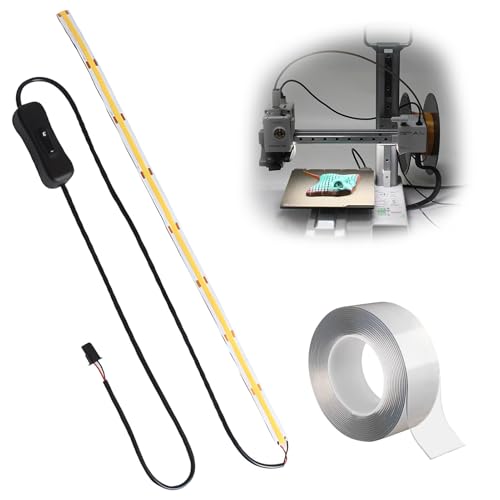 3D Drucker Zubehör 24V COB Lichtleisten Kit für Bambu Lab A1: COB Lichtleiste mit Schalter, 3D Drucker LED Lichtleiste mit Doppelseitiges Klebeband, Wasserdichte und High Brightness Light Bar von ATMWM