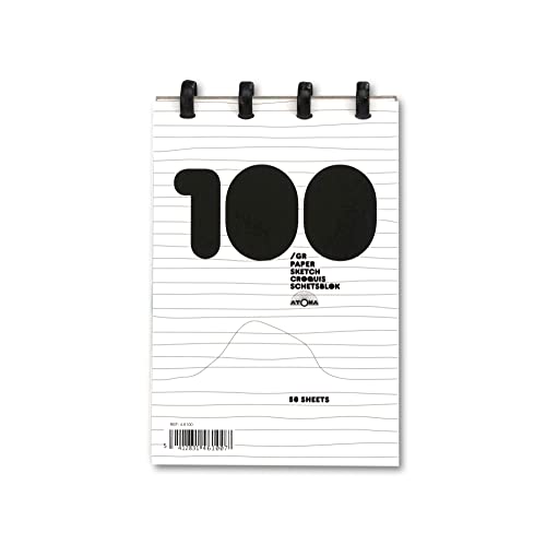 ATOMA Notizbuchsystem - Sketch Book - Zeichenblock - A6, 100 g/m2, 50 Blätter von ATOMA